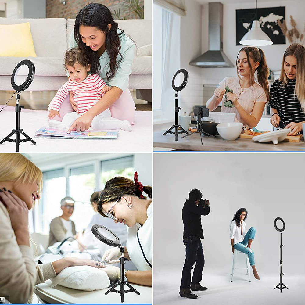 13" LED RGB Selfie Ring Light W/ Mini & Extendable Tripod Stand & Phone Holder 10 Brightness Level 26 Light Modes Dimmable Ringlight for Beauty Makeup Live Streaming Youtube Video Photography Shooting