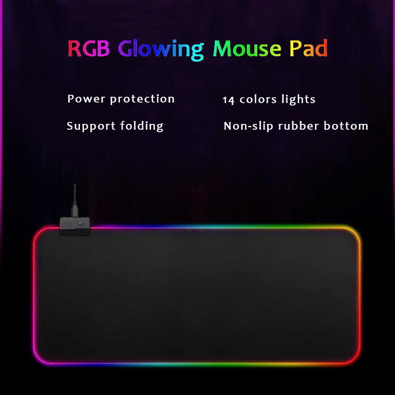 Large Gaming Rgb Mouse Pad Colorful Oversized LED Glowing Mousepad 900X400Mm Luminous Keyboard Mat RGB for Game League of Legend