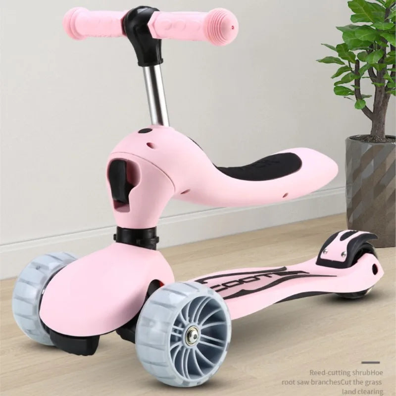 3 In 1 Children's Scooter 1-3-6-12 Years Old Boys and Girls Children Can Sit And Ride With Push Rod Portable Outdoor Scooters