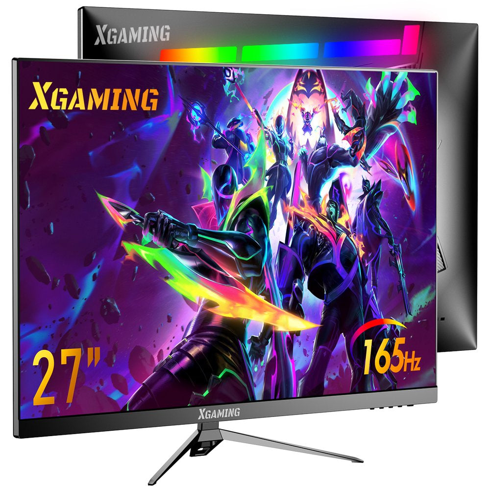 27-Inch 165Hz Gaming Monitor, 1440P Gaming Monitor, QHD 2K(2560X1440) PC Monitor,  Monitor with 2 Speakers and Backlight, 1Ms Free Sync, Black Metal Base, DP&HDMI, Computer Gaming Monitor