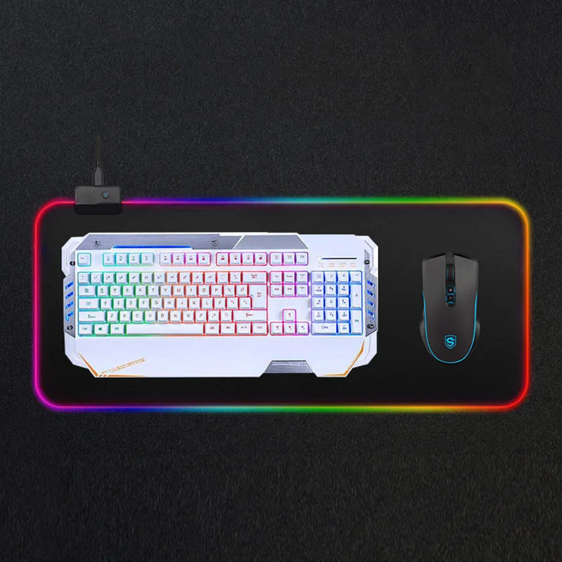 Large Gaming Rgb Mouse Pad Colorful Oversized LED Glowing Mousepad 900X400Mm Luminous Keyboard Mat RGB for Game League of Legend